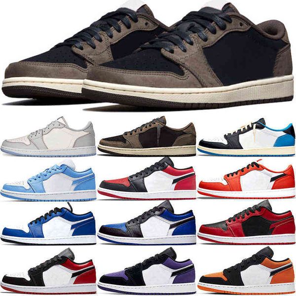 

2022 outdoor shoes jumpman 1 low men women 1s mocha obsidian unc bred toe black varsity red game royal court purple pine green mens trainers