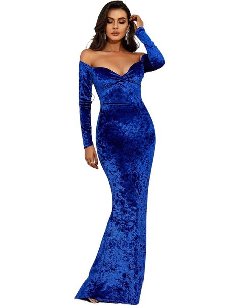 

love&lemonade off shoulder zip back velvet dress h186#, Black;gray