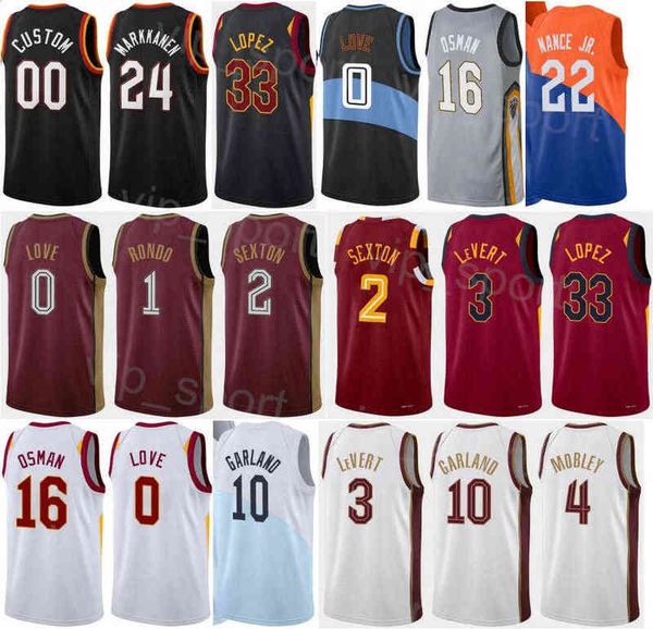 

printed men women city basketball collin sexton jersey 2 cedi osman 16 jarrett allen 31 darius garland 10 evan mobley 4 ricky rubio 99 class, Black