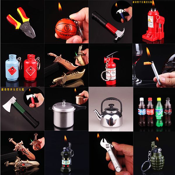 Creative Jet Torch Lighter Straight Flame Divertente antivento compatto Mini accendino tascabile Accessori per sigarette in metallo Gadget per uomo portatile