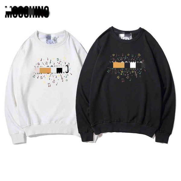 

men's hoodies & sweatshirts autumn and winter round neck sweater cartoon note bear head thin loose for men women 4rrt, Black