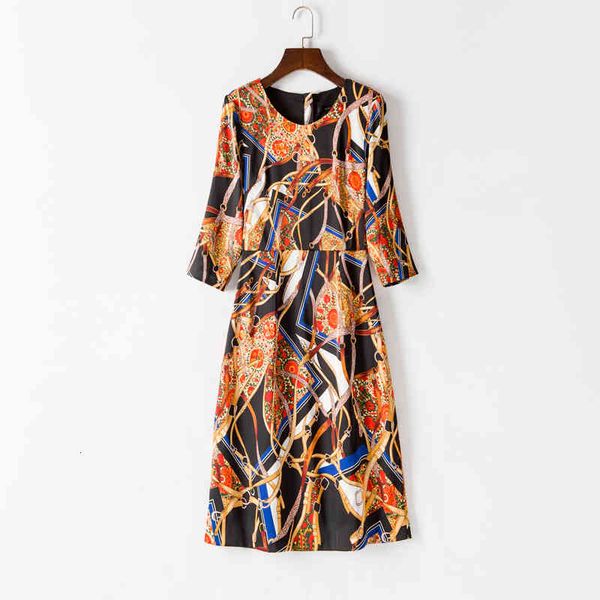 

casual dresses elegant and fashionable print dress round neck seven point sleeve slim fit feminine one-step skirt zh2165 asge, Black;gray