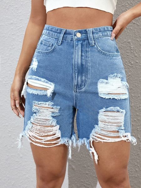 

raw hem high waist denim shorts m9bv#, White;black