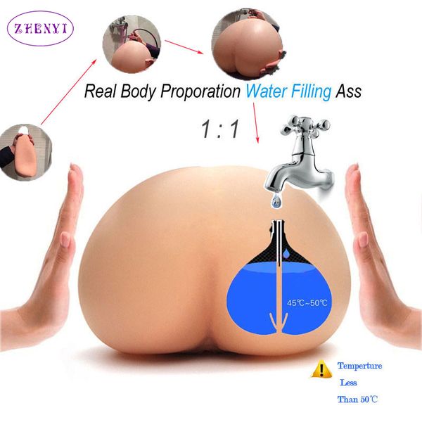 Bestseller Flesh Water Injected Air Inflation Künstliche Vagina Echte Pussy Tasche Männlicher Masturbator Für Männer sexy Spielzeug