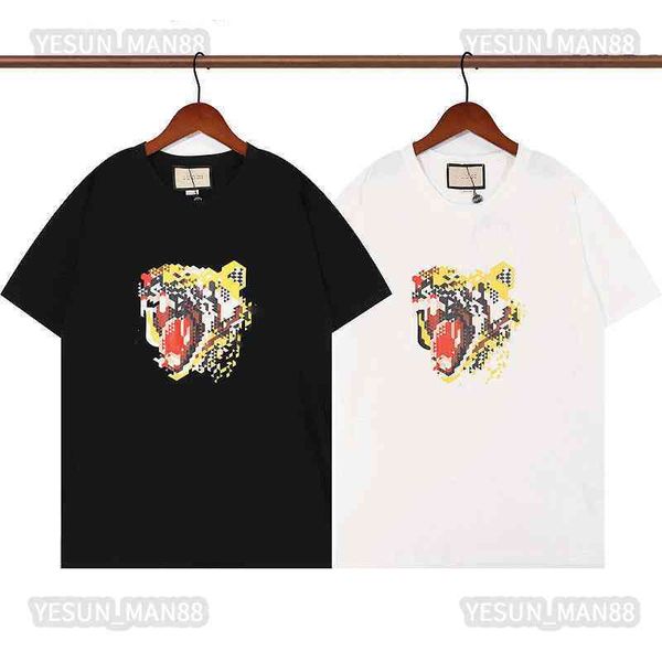 

digner luxury spring summer cc classic tiger head printed t shirt fashion gu home mens and womens coupl short sv tee, White;black
