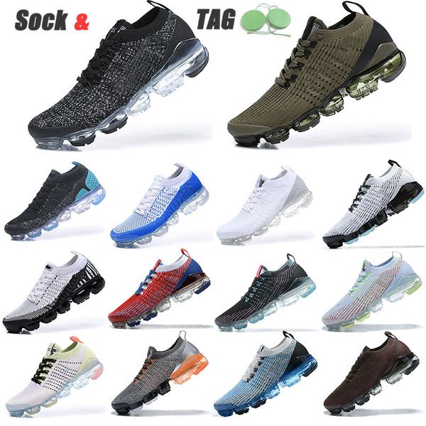 

fk 2.0 3.0 mens womens running shoes vapourmaxs knit 2 triple black white barely volt midnight navy blue electric green cool grey crimson sn
