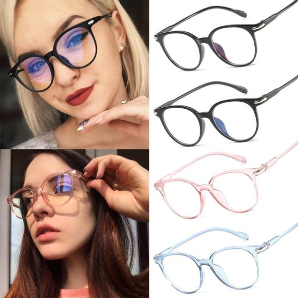Moda güneş gözlüğü çerçeveleri 2022 sevimli berrak/şeffaf/sahte gözlükler çerçeve hiçbir diyoptrik yuvarlak gözlükler kadın için göz