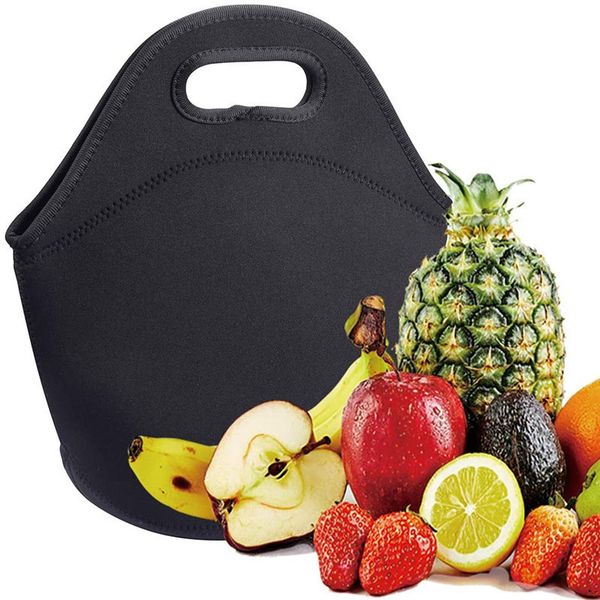 Bolsas de lancheira sublimação preto branco reutilizável neoprene bolsa bolsa isolada saco de casa de diy soft