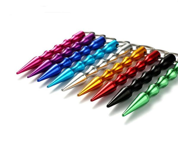 

party favor colorful press elevator tool aluminum alloy self defense keychain stick safety for women girl 14cm sn4518