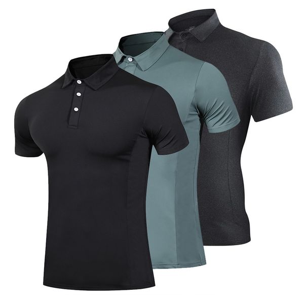 

golf clothing fashion t-shirt men running quick-drying breathable running t-shirt fitness sports gym tennis t-shirt 220426, White;black