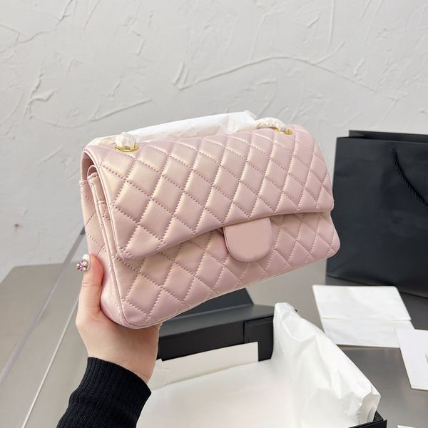 

classic luxury messenger bags fashion ladies must-have diamond high-quality leather shoulder bag 17 colors optional size 25cm wallet mobile