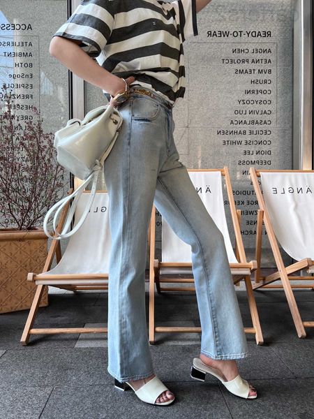 

women's jeans designer 22 spring and summer new double enzyme washing water used jeans comfortable 100 lap hip waist pants j198, Blue