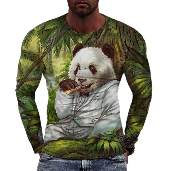 

men's tee t shirt 3d print graphic round neck casual daily print long sleeve fashion designer comfortable big and tall green c7bq#, White;black