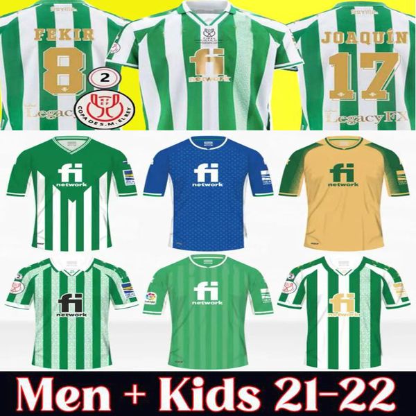 

man + kids 21 22 real betis home and away soccer jerseys joaquin loren 2021 2022 football shirts bartra special training suit b.iglesias edi, Black;yellow