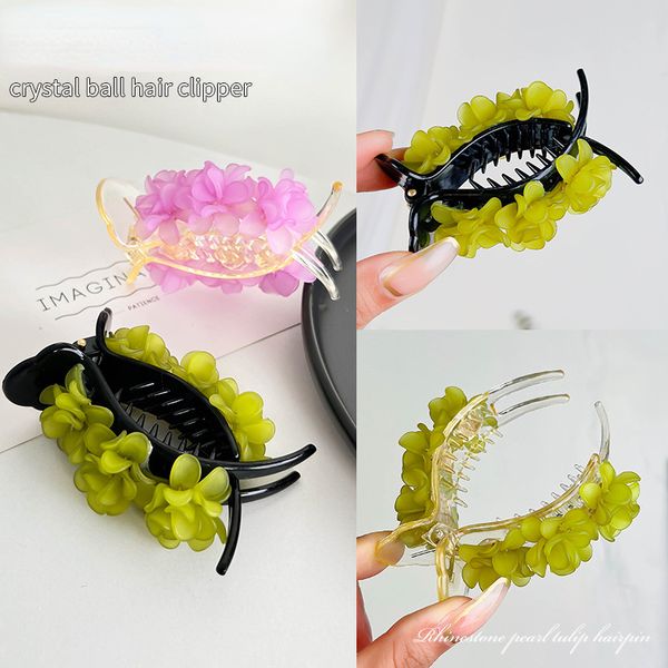 

ball head fixed grab clip korea sweet super fairy flower head clip ponytail clip, Slivery;golden