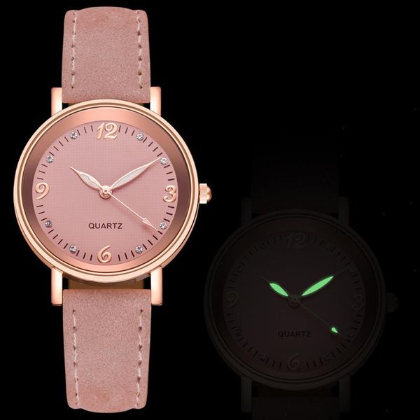 Marca de luxo women pulso assistir quartzo casual banda de couro tira vestido damas damas analógicas relógio