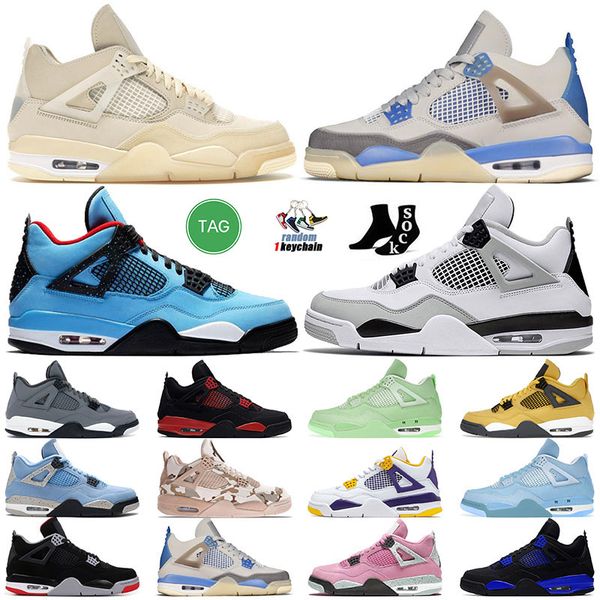 

mens jumpman 4 4s military black basketball shoes laker blue midnight navy ow sail sneakers