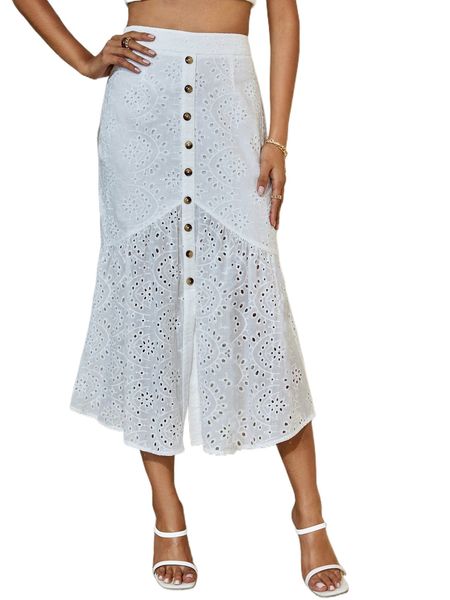 

high waist single breasted ruffle hem schiffy skirt p6l7#, Black