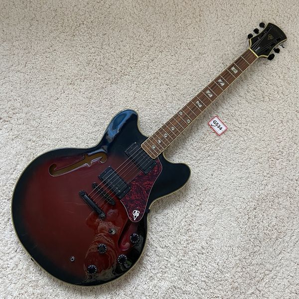

genuine canvas electric jazz guitar f hole black hardwares in stock discount g534