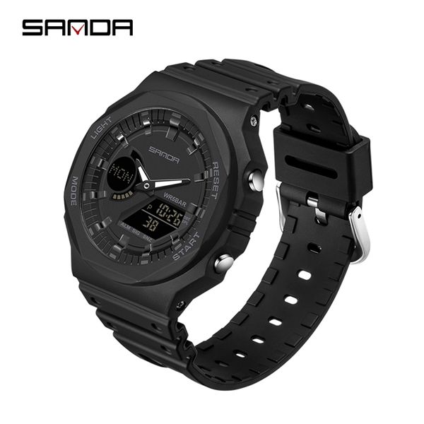 SANDA Casual Herrenuhren 50M Wasserdichte Sport Quarzuhr für Herren Armbanduhr Digital G Style Shock Relogio Masculino 220421