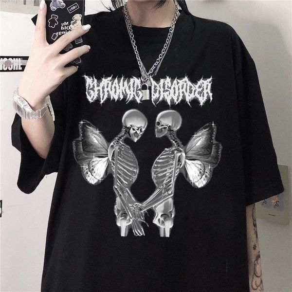 

harajuku aesthetic graphic tees damaged vintage hip hop long sleeve t shirt oversized t shirt streetwear harajuku summer tees 220615, White