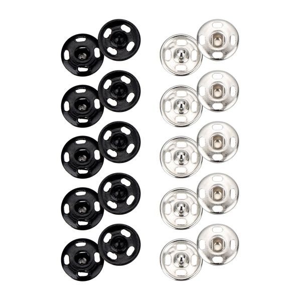 

charms sumind 100 sets sewon snap buttons metal fastener press button for sewing clothing black and siery 10 mm ambhb, Bronze;silver