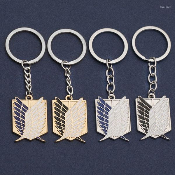 Schlüsselanhänger Attack Titan Schlüsselanhänger Wings Of Freedom Free Reconnaissance Corps Allen Chain Ring Männer und Frauen Geschenke Tasche Auto Ornamente Fred22