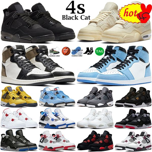 

2022 2022 men basketball shoes women 4s red thunder 4 black cat sail white oreo cactus jack dark marina blue mocha university pine green men