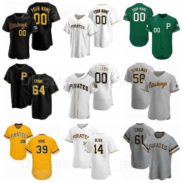 

man woman youth baseball 2 erik gonzalez jersey 14 jared oliva 64 phillip evans 58 jacob stallings 61 oneil cruz 39 chad kuhl 19 colin moran, Blue;black