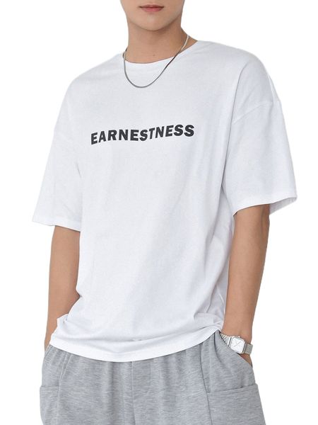 

dazy men letter graphic drop shoulder tee k2fx#, White;black