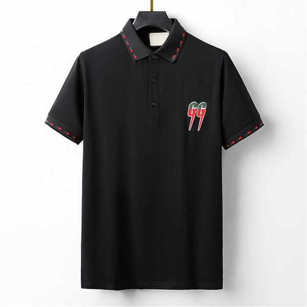 

men's polo summer new shirt brand designer clothing cotton short sleeve fashion casual stripe breathable # bb51, White;black