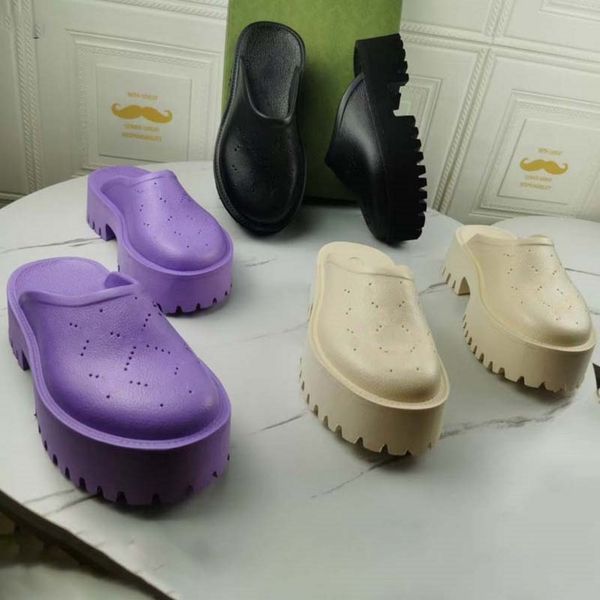 

woman sandal slipper fashion beach thick bottom slippers platform alphabet lady sandals leather high heel slippers, Black