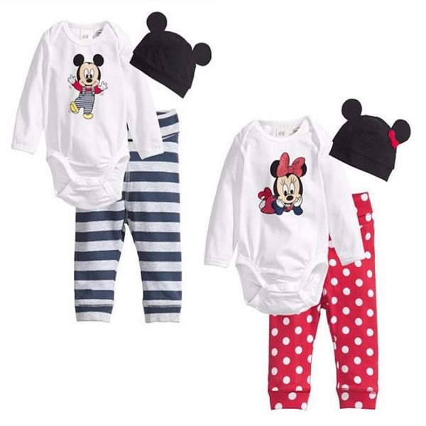 

baby rompers long sleeve cotton baby girl clothes cartoon baby boy romper hat pant newborn clothing sets1789, White