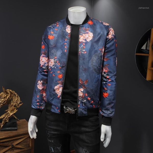 Plus Größe 5XL-M Frühling Floral Bomber Jacken Männer Kleidung 2022 Einfach Alle Spiel Langarm Business Casual Mäntel Streetwear männer