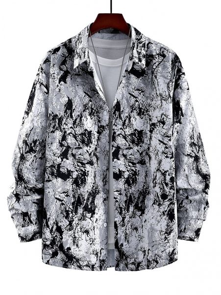 

men allover print shirt without tee x452#, White;black