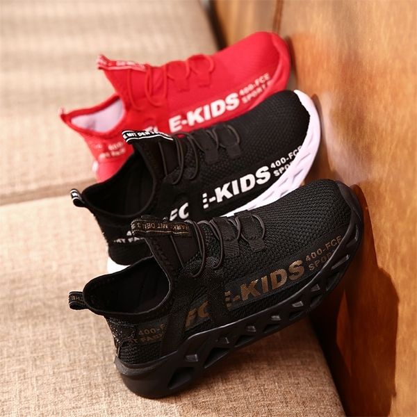 

kids sport shoes fashion sneakers for kids boys girls boys school running shoes breathable tenis winter lace up 515 years 220805, Black;red