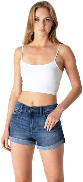 

by celebrity pink women's juniors high rise mom denim shorts q9ne#, White;black