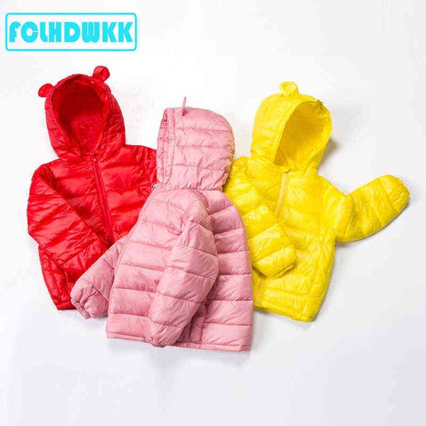 Flhdwkk Brand Ultralight meninos meninas crianças Autumn Winter Jackets Baby Down Jacket Jackets For Girls Boy Kids Outerwear 0-7Y J220718