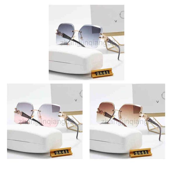 

designer versage sunglasses luxurious fashion woman mens new style frameless personality square glare anti ultraviolet summer sunglasses, White;black