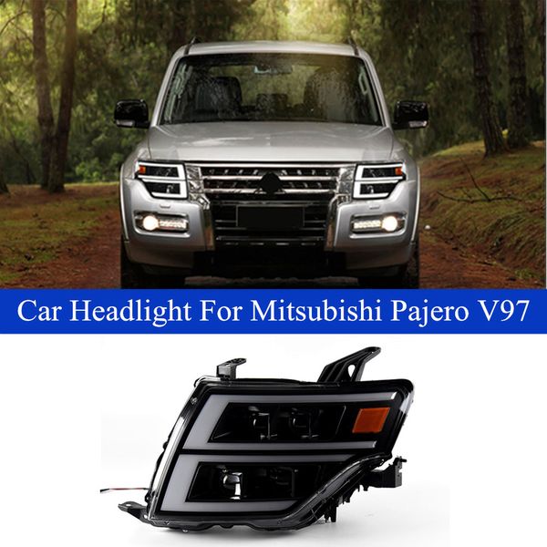 Автомобильный головной свет для Mitsubishi Montero Pajero 2.8 Фара Сборка V97 Динамический сигнал поворота Высокая лучевая лампа