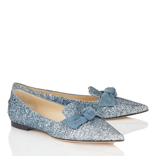 

perfectly sandal gala glitter ballet flats point-toe women flat with bow luxury ladies loafers comfort walking sandals jimmys choos hpx, Black