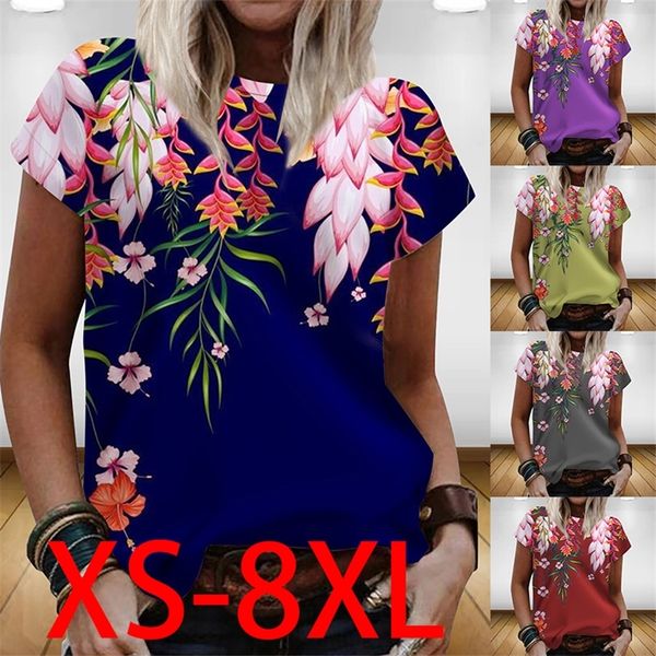 

ladies short-sleeved t-shirt christmas print summer fashion women's clothing plus size loose casual short-sleeved 220511, White