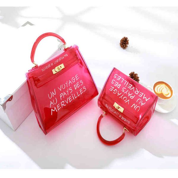 

designer handbags transparent bag women's 2022 fashion letter jelly bag messenger fashion hand