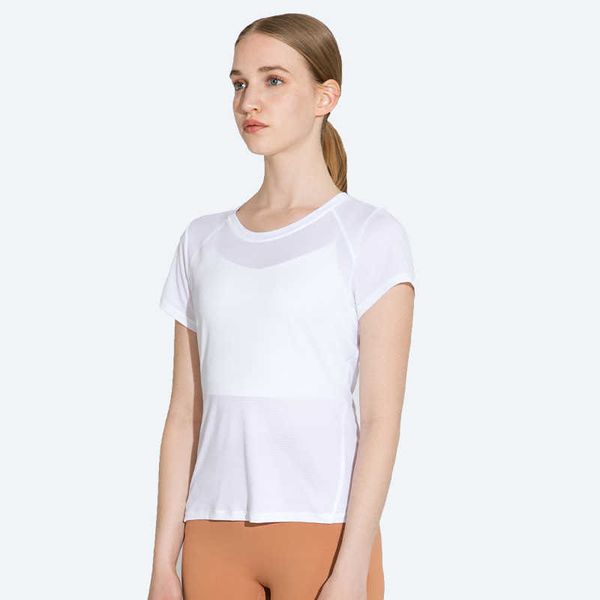 

jacquard fitness yoga short sleeve gym clothes women's summer shirt quick drying sports t-shirt running breathable tees, White