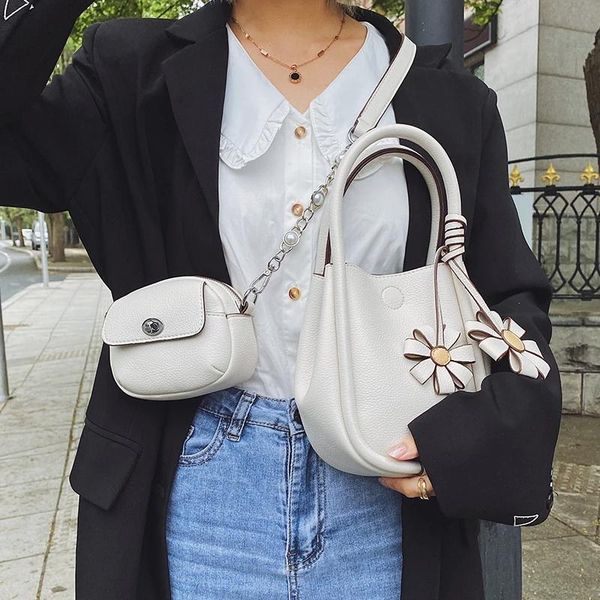 

bags elegant female tote bucket bag summer high-quality pu leather women's designer handbag flowers shoulder messenger bag
