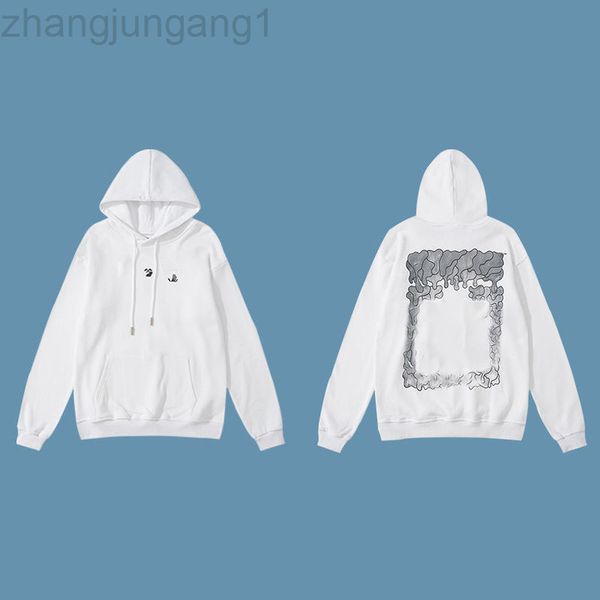 

22sss designer luxury classic inkjet arrowhead hip hop hoodie couples of light blue black white print men and women casual hooded coat