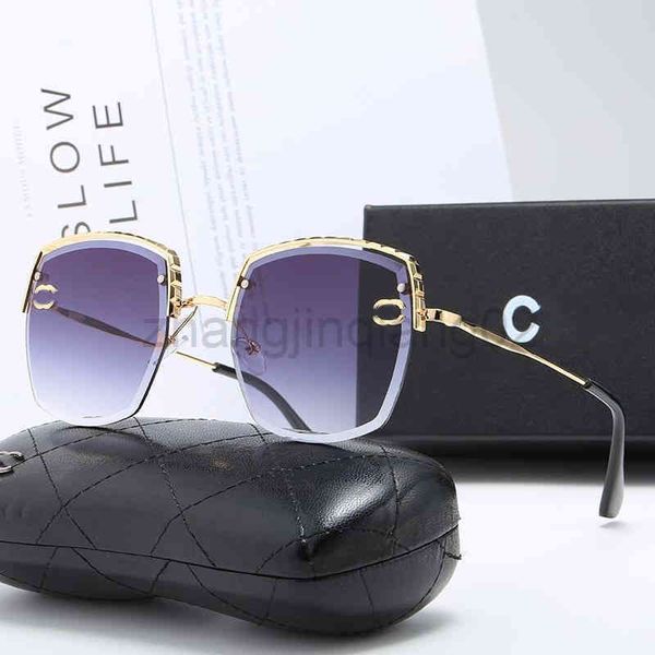 

designer channel sunglass cycle luxurious fashion woman mens metal half frame outdoor street large face slim vintage baseball sport sun glas, White;black