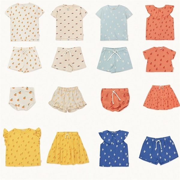 

enkelibb toddler summer sets design ss boy girl casual clothes outfits tshirt and shorts suits stylish kids 220616, White