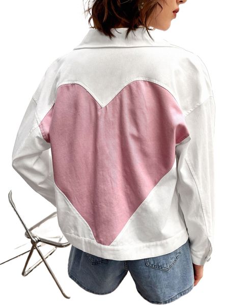 

color block drop shoulder flap pocket jacket p97z#, Black;brown