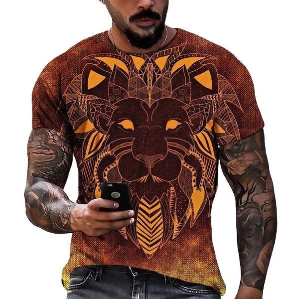 

men's tee t shirt 3d print graphic round neck casual daily 3d print short sleeve fashion designer cool comfortable orange v608#, White;black